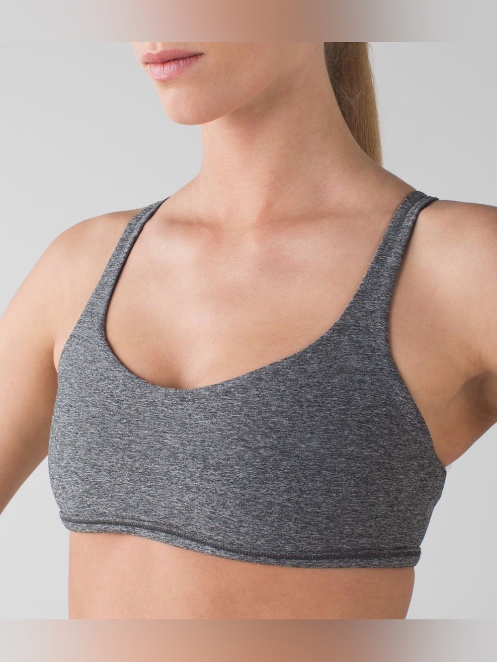 Lululemon size 4 Women's Gray Strappy Sports Bra - Brand